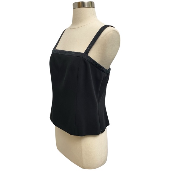 Silk Blazer With Rhinestone & Square Neck Structured Blouse Two Piece Set - Picture 12 of 15